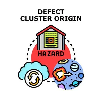 Defect cluster origin creating system hazard concept Illustrazione stock