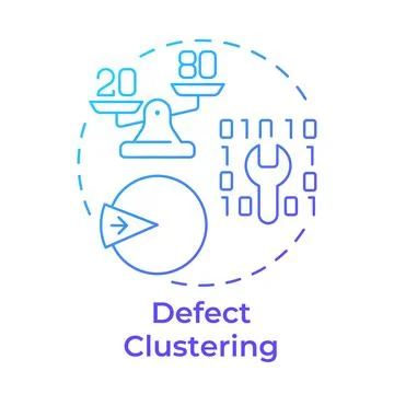 Defect clustering blue gradient concept icon Illustrazione stock