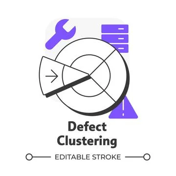 Defect clustering flat outline concept icon Stock Illustration