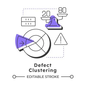 Defect clustering modern linear concept icon Stock Illustration