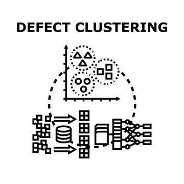 Defect clustering representing data analysis and grouping Stock Illustration