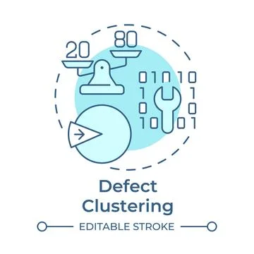 Defect clustering soft blue concept icon Stock Illustration