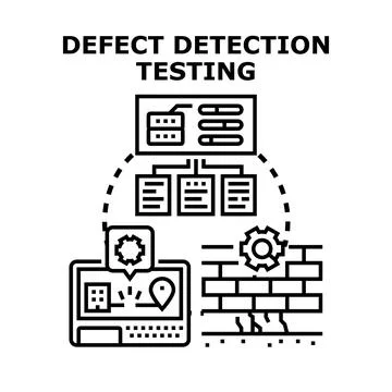 Defect detection testing for property infrastructure and quality 库存插图