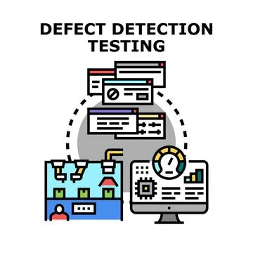 Defect detection testing for quality control and issues イラスト素材