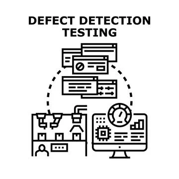 Defect detection testing for quality control and issues Stock Illustration