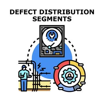 Defect distribution segments identifying system issues Illustrazione stock