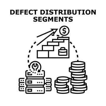 Defect distribution segments improving business processes 스톡 일러스트