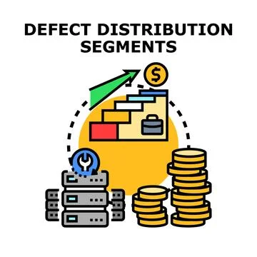Defect distribution segments improving business processes Stock Illustration