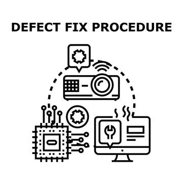 Defect fix procedure developing problem solution management 스톡 일러스트