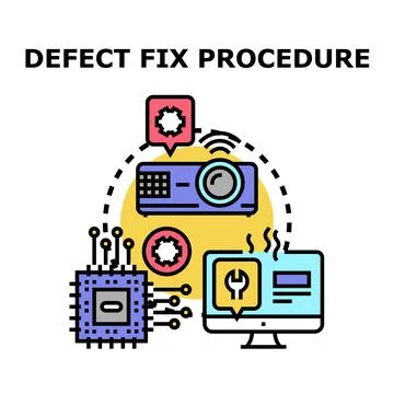 Defect fix procedure developing problem solution management Illustration