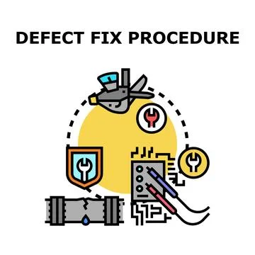 Defect fix procedure process for system repair Stock Illustration
