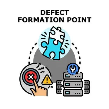 Defect formation point concept developing system issues Stock Illustration