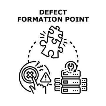 Defect formation point concept developing system issues Stock Illustration
