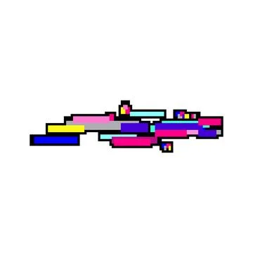 Defect glitch error pixel art vector illustration Stock Illustration