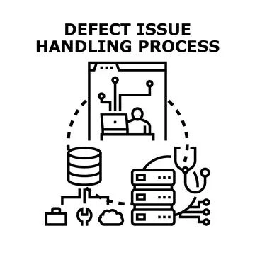 Defect issue handling process concept vector illustration Illustrazione stock