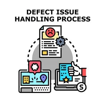 Defect issue handling process management problem solving strategy イラスト素材