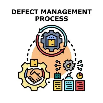 Defect management process icon concept vector Stock Illustration