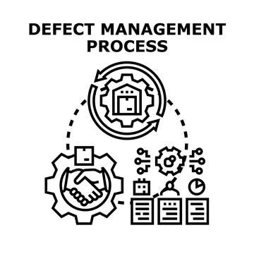 Defect management process icon concept vector Stock Illustration