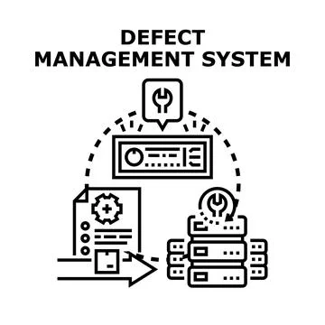 Defect management system optimizing engineering quality control process Stockillustratie