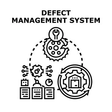 Defect management system optimizing quality control process Stock Illustration