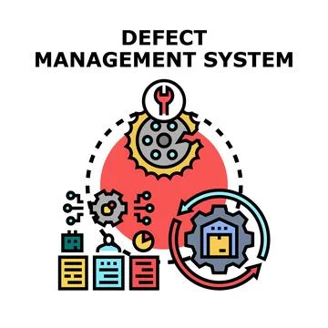 Defect management system optimizing quality control process Stockillustratie