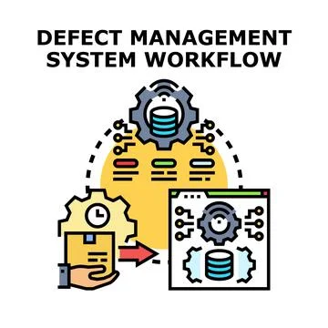 Defect management system workflow vector illustration concept 스톡 일러스트