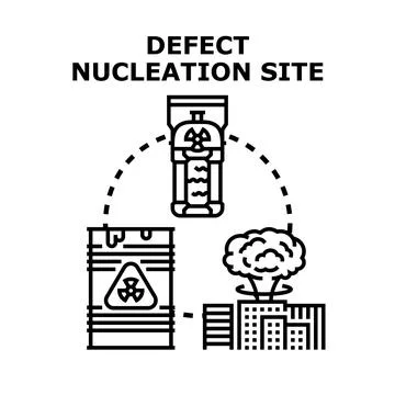 Defect nucleation site causing nuclear explosion concept Stock Illustration