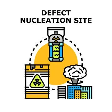 Defect nucleation site causing nuclear explosion concept Stock Illustration
