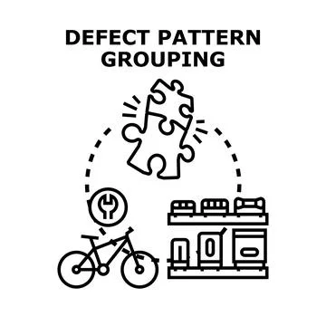Defect pattern grouping vector concept identifying issues Stockillustratie