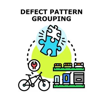 Defect pattern grouping vector concept identifying issues Stock Illustration