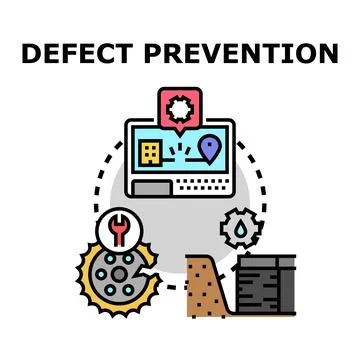 Defect prevention digital process planning and maintenance concept Stock Illustration