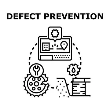 Defect prevention digital process planning and maintenance concept Stock Illustration
