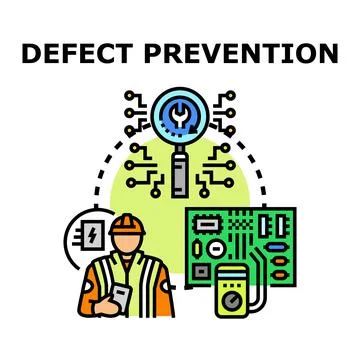 Defect prevention in electronics using quality control Illustrazione stock
