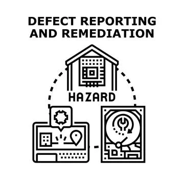 Defect reporting and remediation process flowchart Stockillustratie