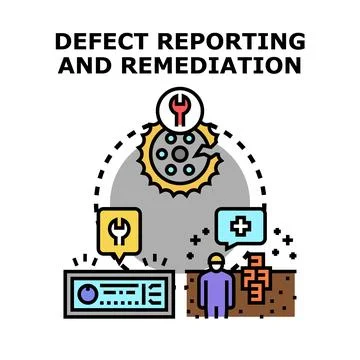 Defect reporting and remediation process lifecycle Ilustração Stock