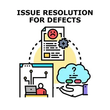 Defect resolution strategy finding solutions for problems Stock Illustration