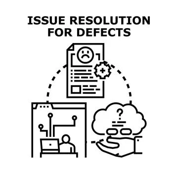 Defect resolution strategy finding solutions for problems Stock Illustration