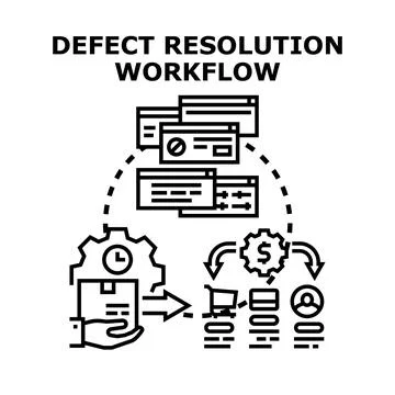 Defect resolution workflow optimizing software development process イラスト素材