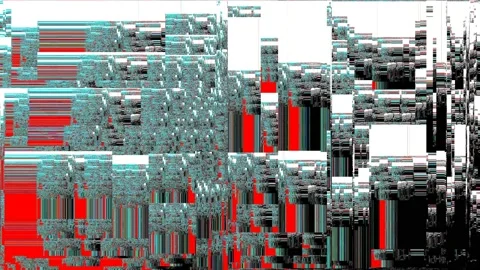 Defect retro tv test patterns, rgb cmyk colors stripes data noise, seamless loop Stock Footage 125966456