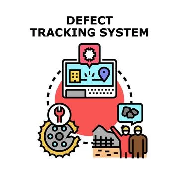 Defect tracking system for issue management Illustrazione stock