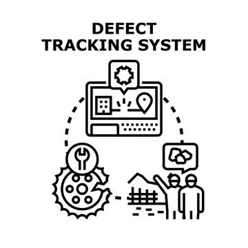 Defect tracking system for issue management Stock Illustration