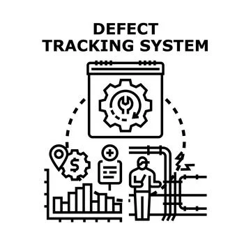 Defect tracking system managing software development bugs 스톡 일러스트