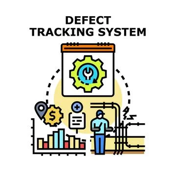 Defect tracking system managing software development bugs 库存插图