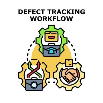 Defect tracking workflow process implementing software development Illustrazione stock