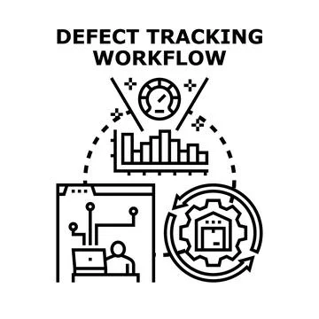 Defect tracking workflow process for software quality assurance 스톡 일러스트