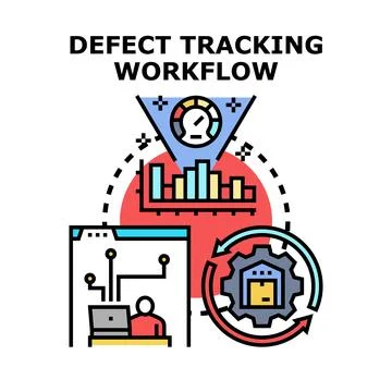 Defect tracking workflow process for software quality assurance 库存插图