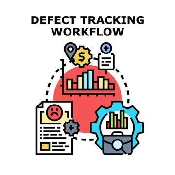 Defect tracking workflow process for software development Stock Illustration