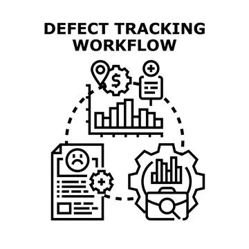 Defect tracking workflow process for software development イラスト素材