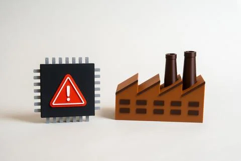 A defective batch of microchips at the factory. A critical electronics error  Stock Photos