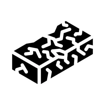 Defective brick glyph icon vector illustration Stock Illustration